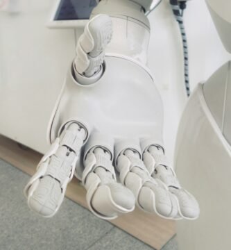 closeup photo of white robot arm